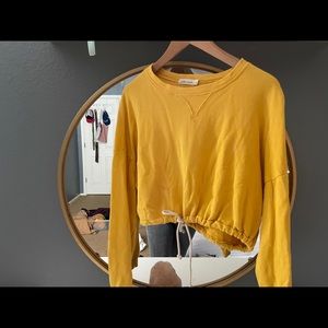 yellow cropped sweater